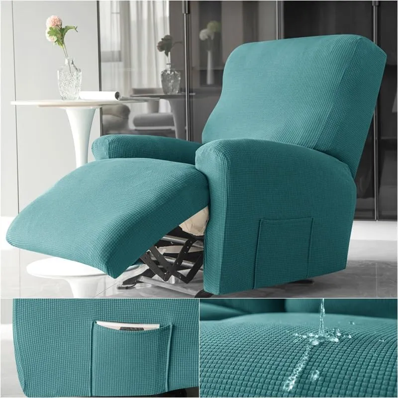 Premium Jacquard Recliner Sofa Cover : Teal
