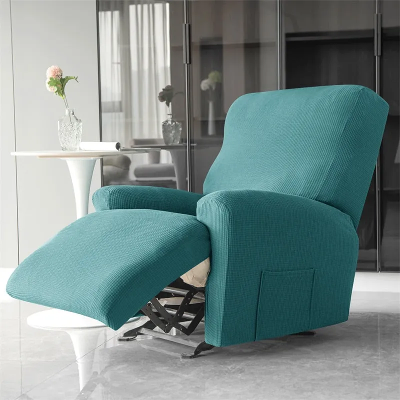 Premium Jacquard Recliner Sofa Cover : Teal