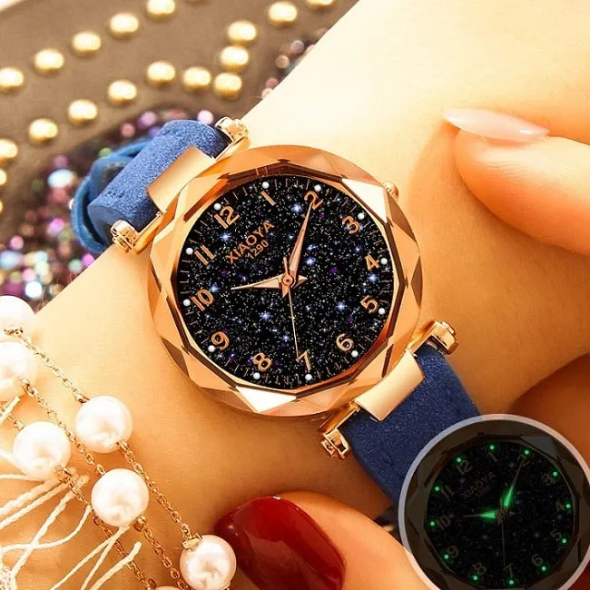 relojes mujer 2019 Luxury Brand xiaoya Women Watches Personality Romantic Starry Sky Wrist Watch Rhinestone Design Ladies Clock