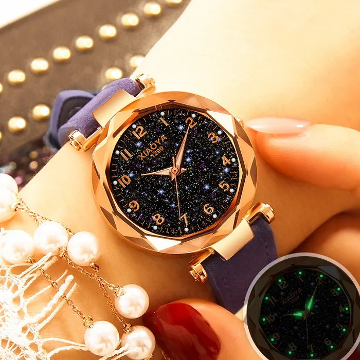 relojes mujer 2019 Luxury Brand xiaoya Women Watches Personality Romantic Starry Sky Wrist Watch Rhinestone Design Ladies Clock