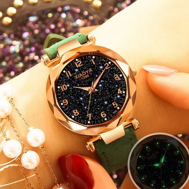relojes mujer 2019 Luxury Brand xiaoya Women Watches Personality Romantic Starry Sky Wrist Watch Rhinestone Design Ladies Clock
