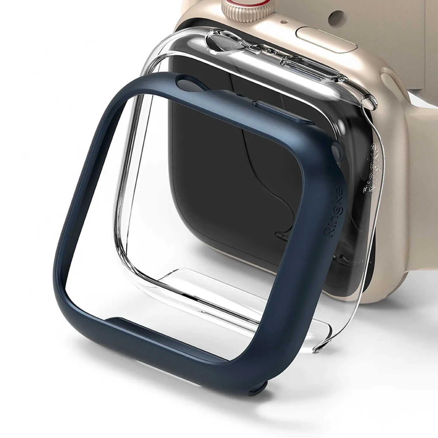 Ringke Apple Watch 9 / 8 / 7 41mm Case Clear Metallic Blue 2 Pack