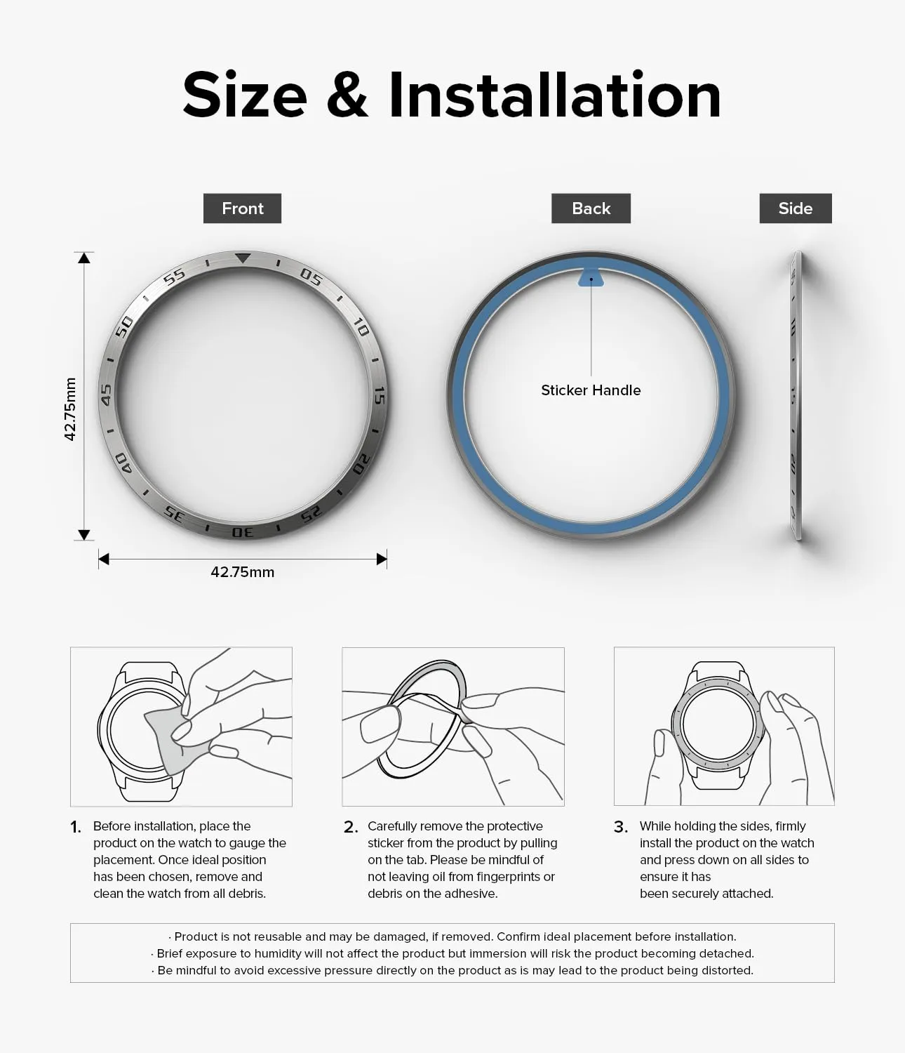 Ringke Bezel Styling Compatible with Samsung Galaxy Watch 6 Classic Case (43mm)  - 43-01 (ST) - Silver