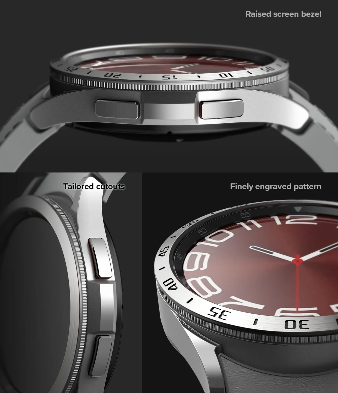 Ringke Bezel Styling Compatible with Samsung Galaxy Watch 6 Classic Case (43mm)  - 43-01 (ST) - Silver