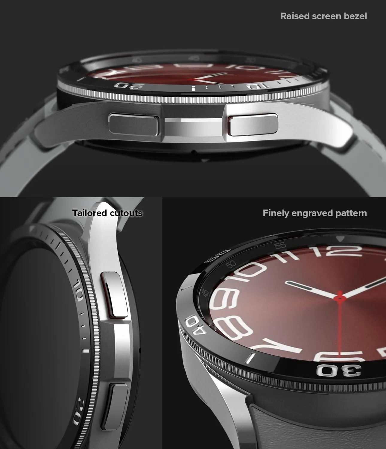 Ringke Bezel Styling Compatible with Samsung Galaxy Watch 6 Classic Case (47mm) - 47-02 (ST) - Black
