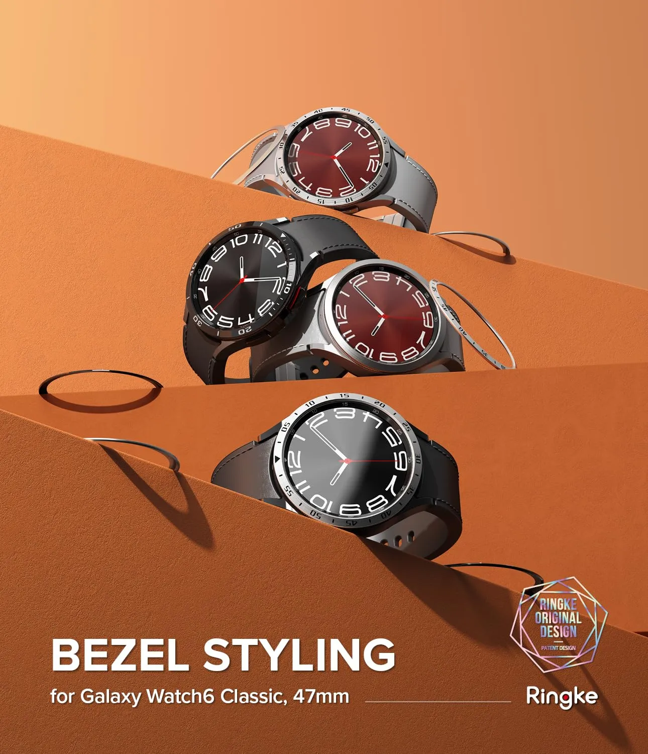 Ringke Bezel Styling Compatible with Samsung Galaxy Watch 6 Classic Case (47mm) - 47-02 (ST) - Black