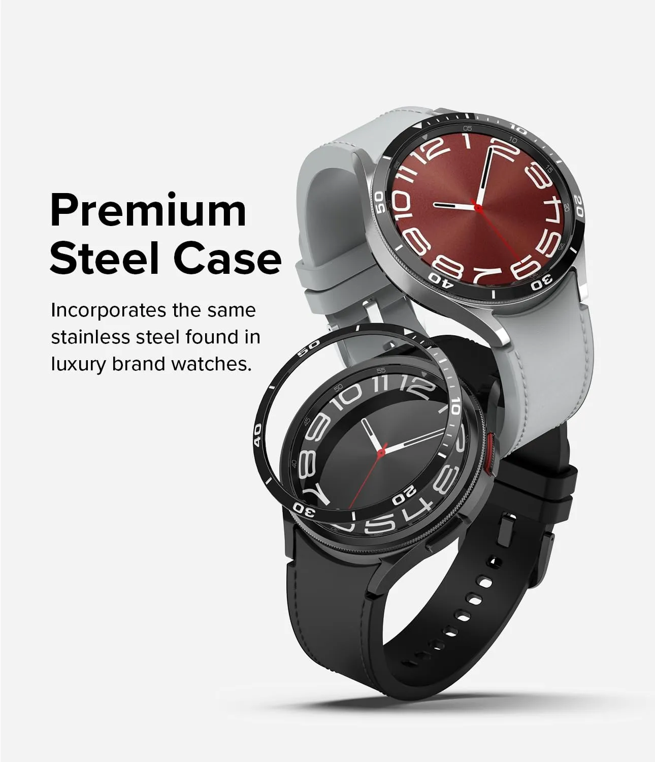 Ringke Bezel Styling Compatible with Samsung Galaxy Watch 6 Classic Case (47mm) - 47-02 (ST) - Black