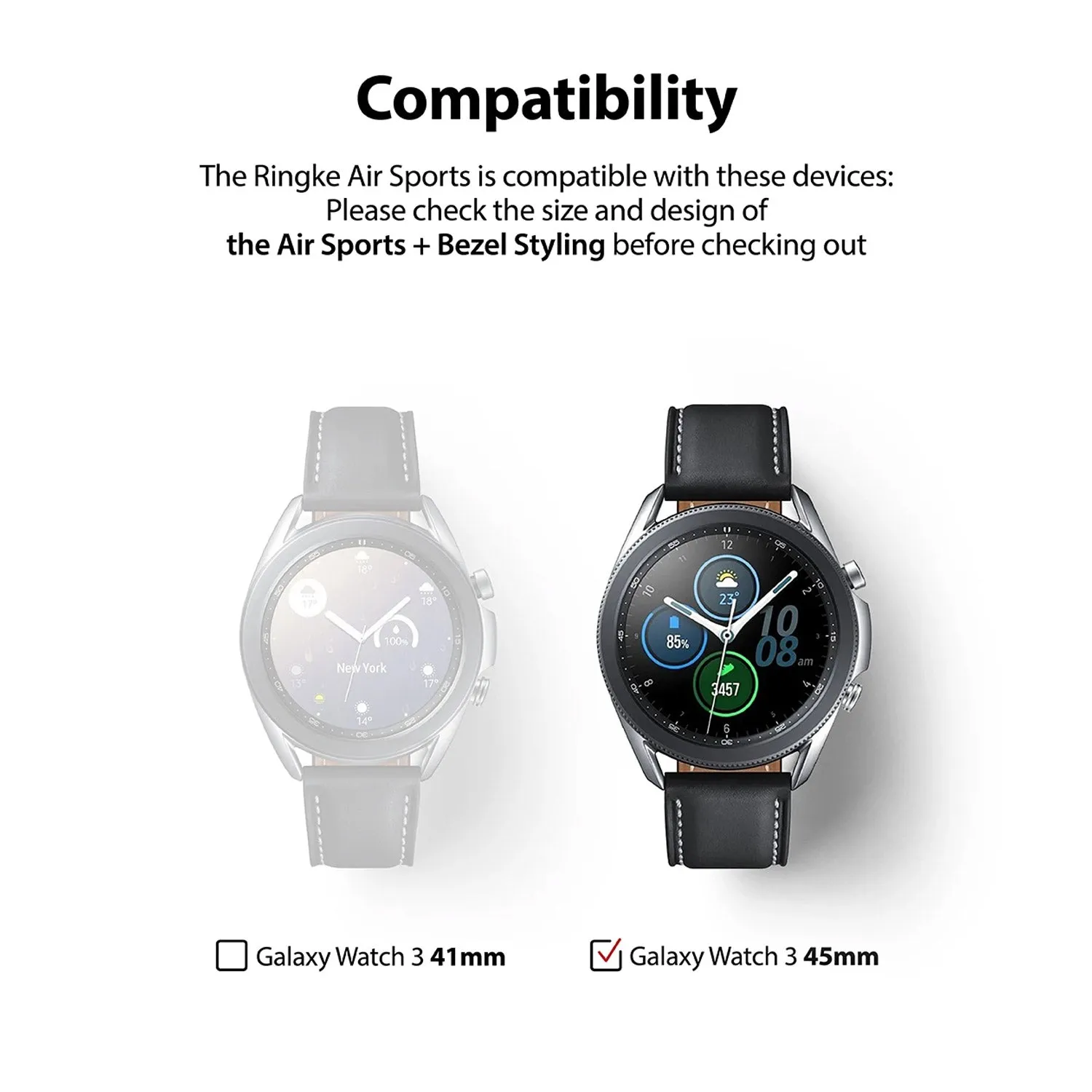 Ringke Galaxy Watch 3 45mm Styling 10 Air Sports Black Case  Bezel Combo Pack