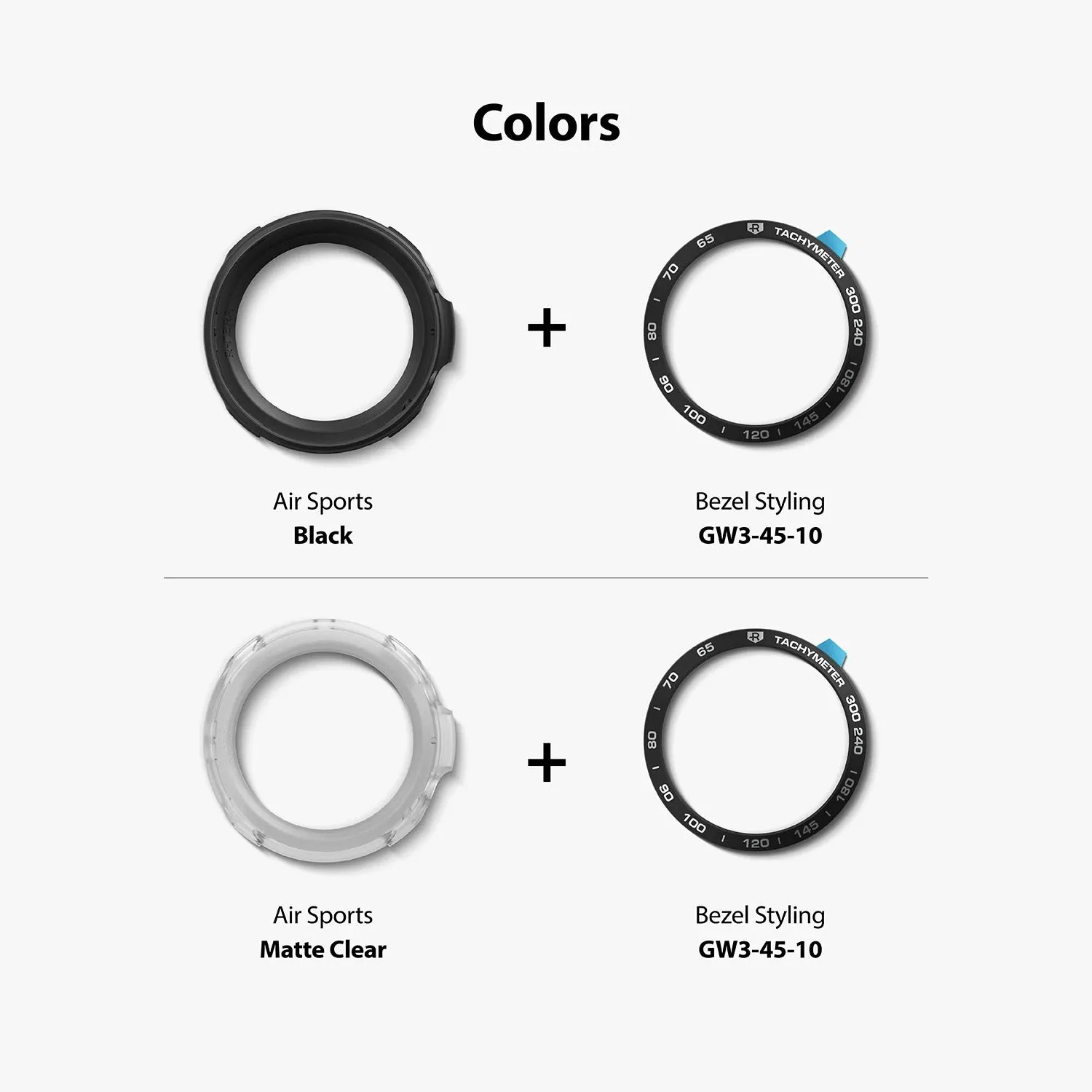 Ringke Galaxy Watch 3 45mm Styling 10 Air Sports Matte Clear Case  Bezel Combo Pack