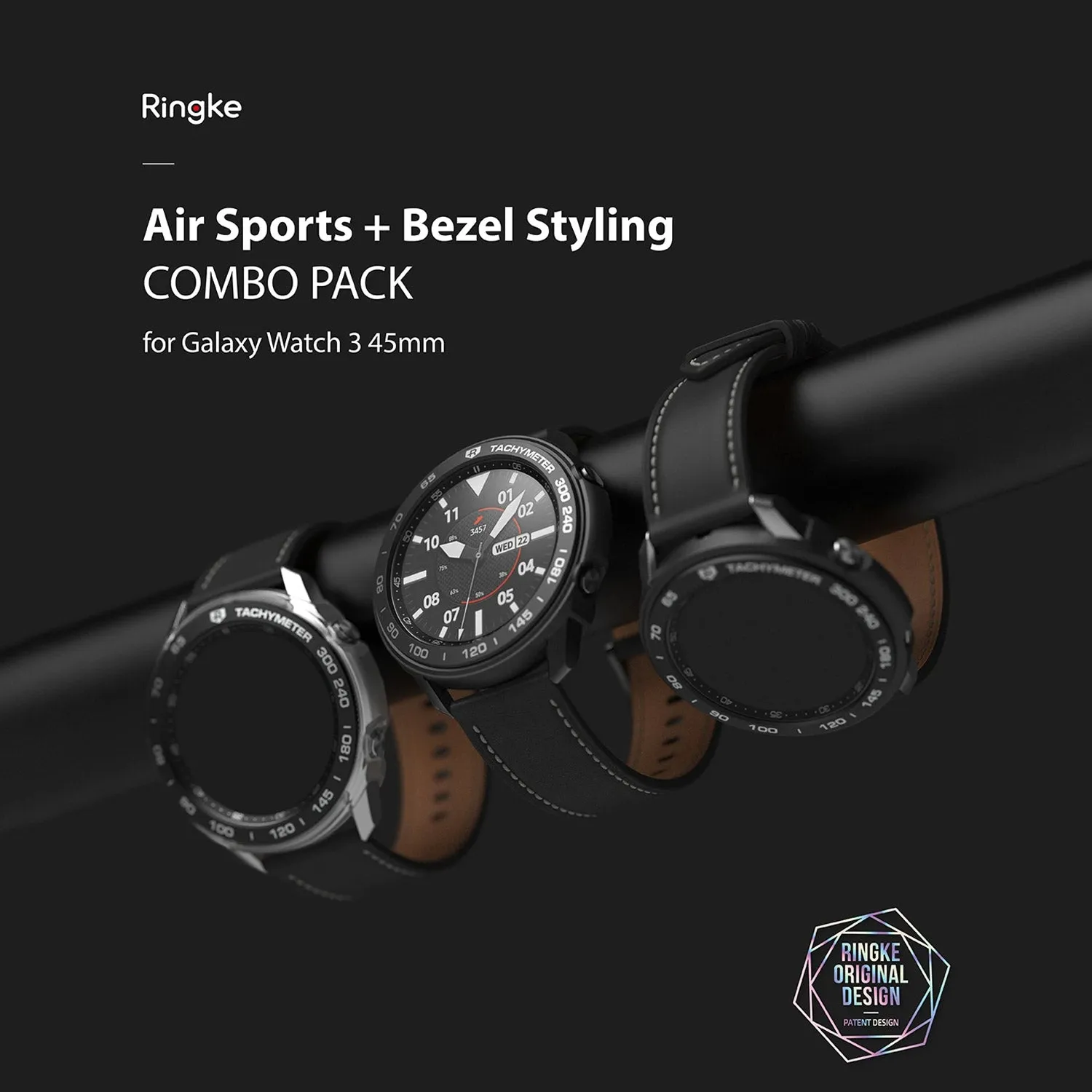 Ringke Galaxy Watch 3 45mm Styling 10 Air Sports Matte Clear Case  Bezel Combo Pack