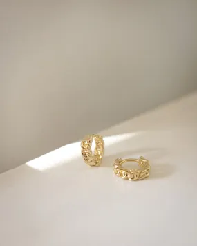 RYLEE Chain Huggie Hoops in Gold