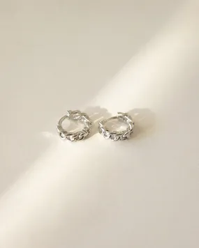 RYLEE Chain Huggie Hoops in Silver