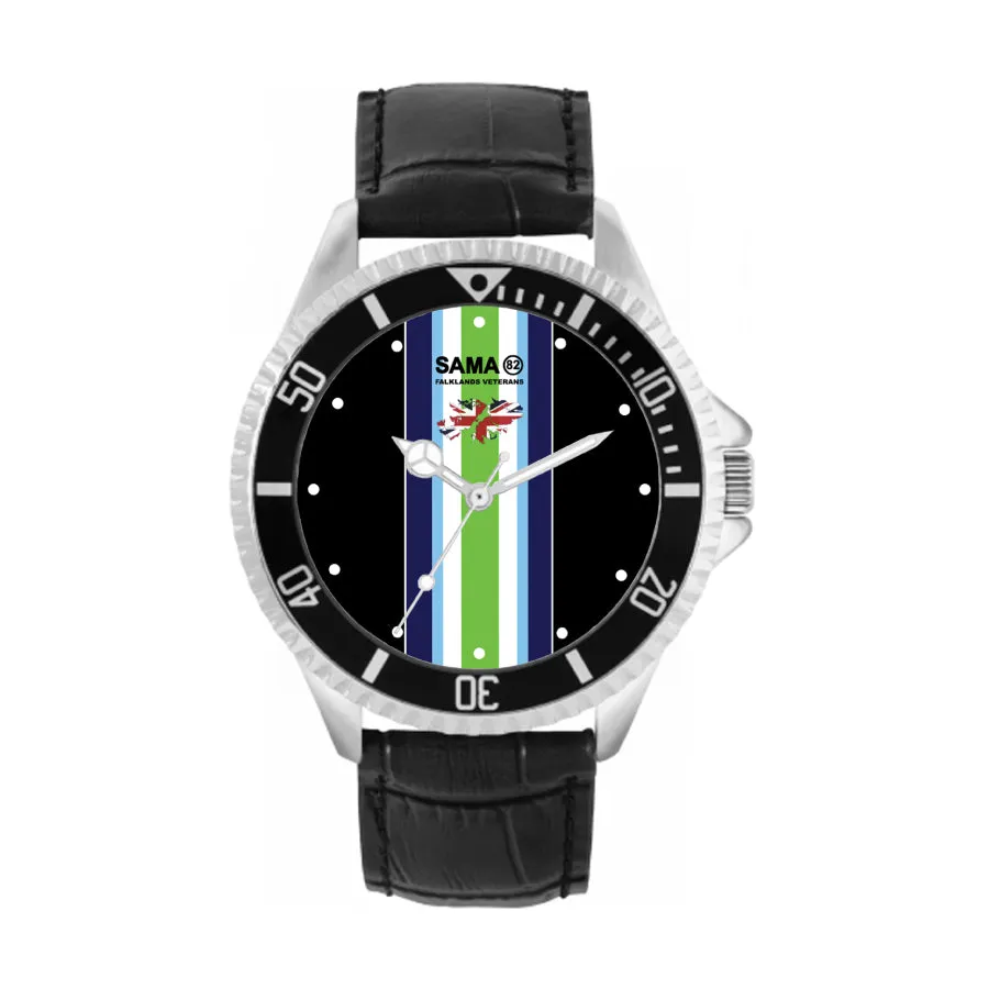 SAMA 82 Falklands Veterans - Leather Strap 42mm Bezel Watch