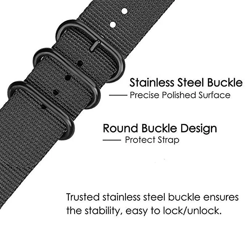 Samsung Galaxy Watch 3 45mm /46mm / Gear S3 Frontier / Classic / Watch GT 2 46mm | Woven Nylon Strap Watch Band   | Gray