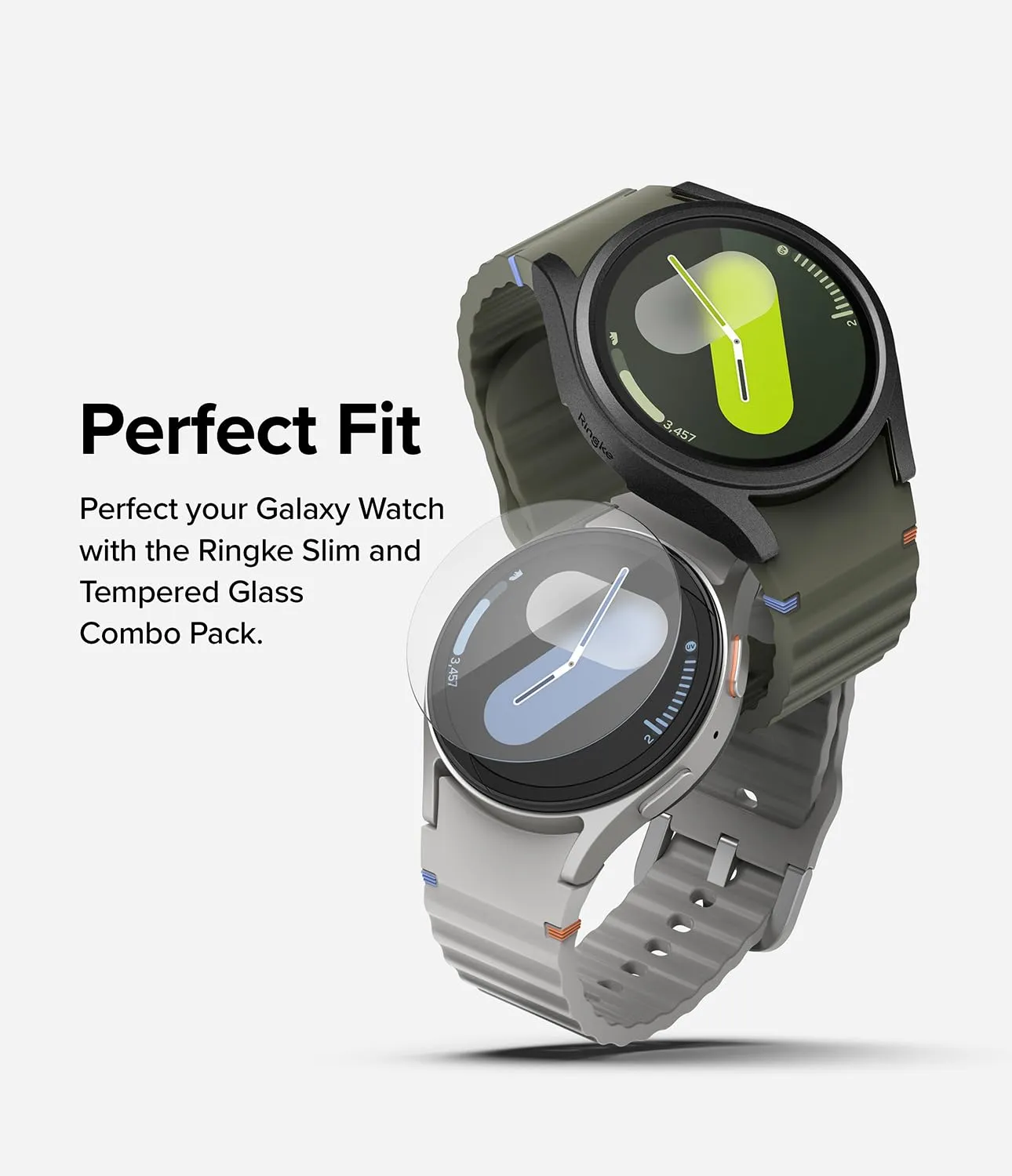 Samsung Galaxy Watch 7 40mm Case   Tempared Glass Sceen Protector [Combo] - Titanium Black