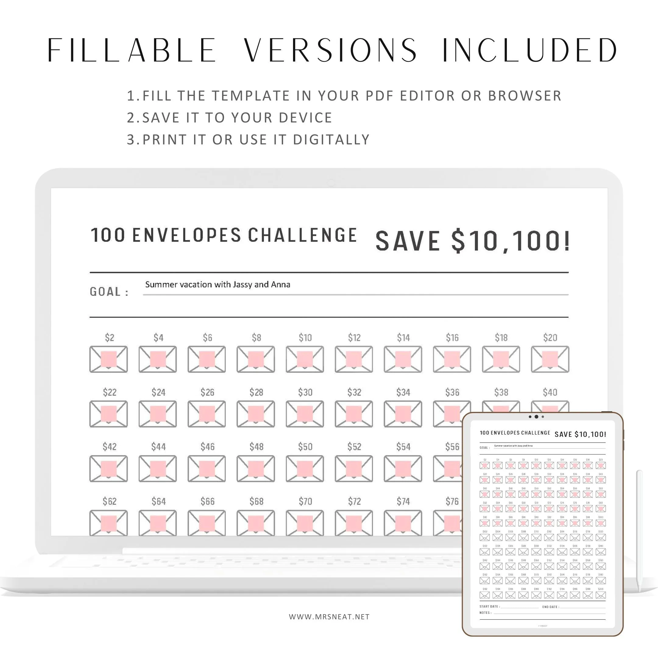 Saved $10,100 in 100 Envelopes Challenge - M016/17