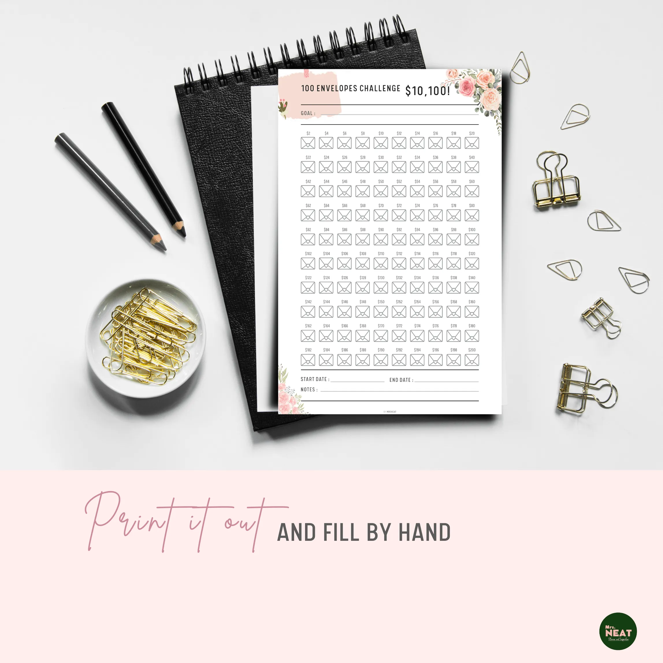 Saved $10,100 in 100 Envelopes Challenge - M016/17
