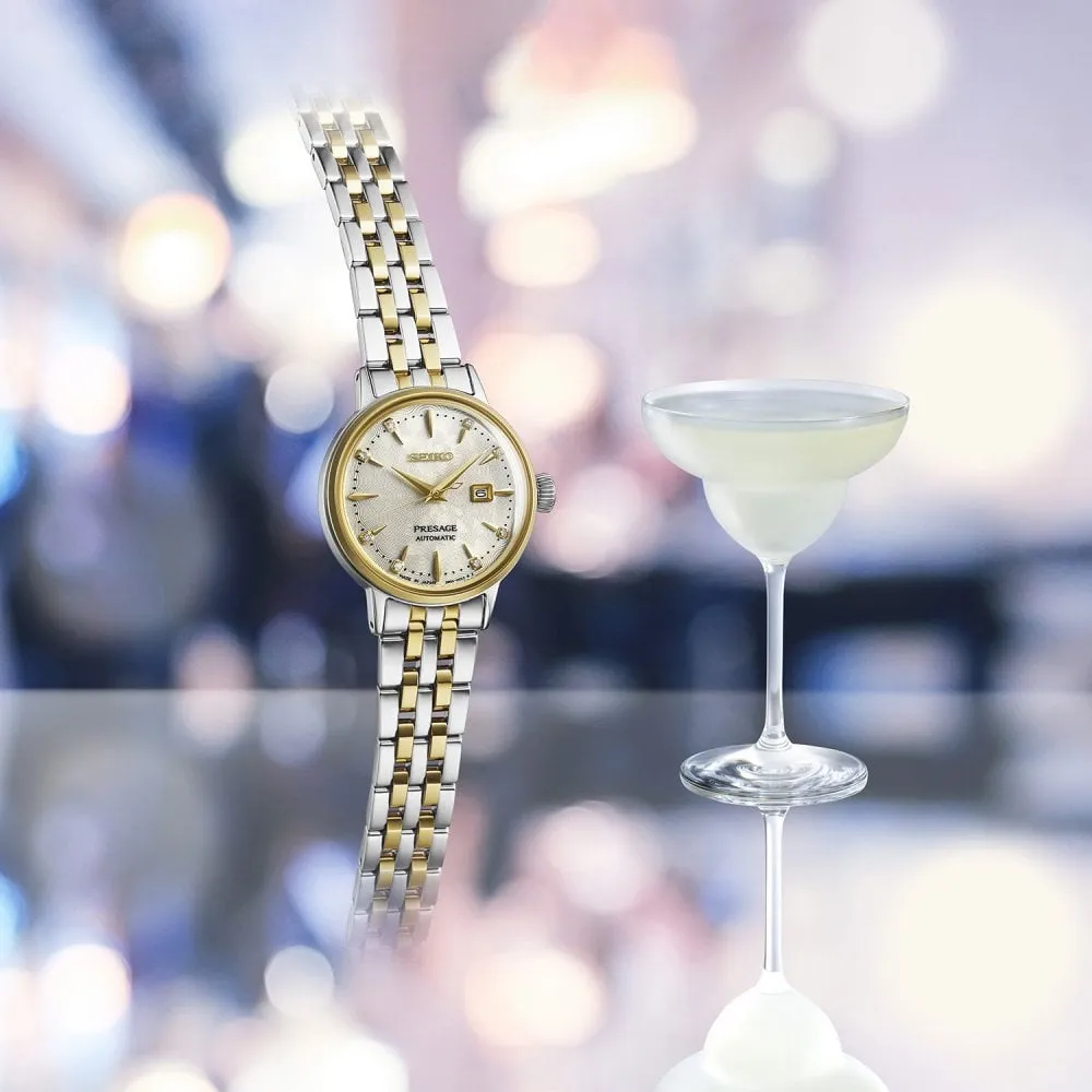 Seiko Presage 'White Lady' Diamond Twist Cocktail Time Ladies Watch SRE010J1