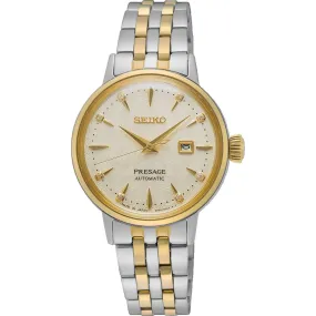 Seiko Presage 'White Lady' Diamond Twist Cocktail Time Ladies Watch SRE010J1