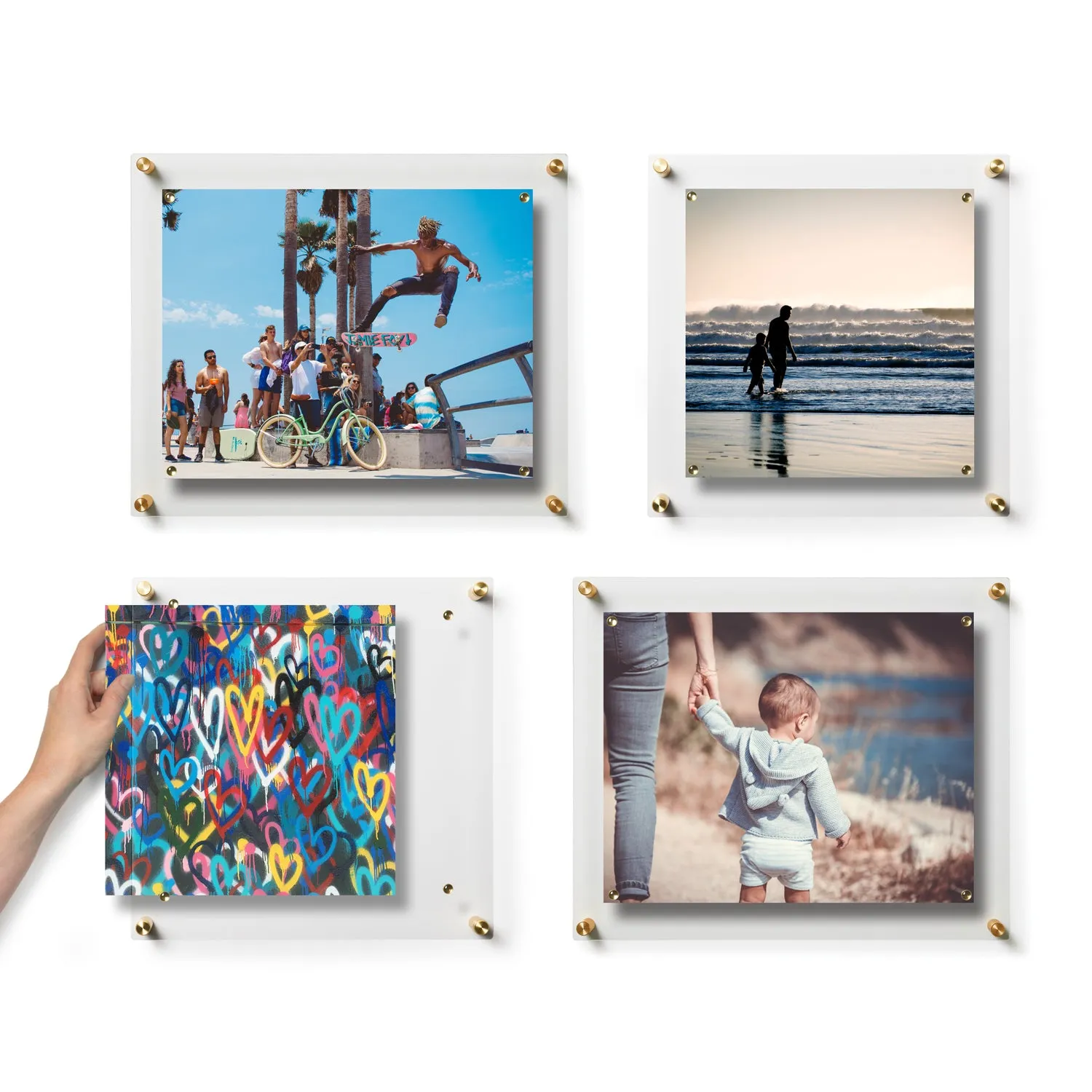 Set of 4 Mixed Single Panel Wall Frames Pinwheel (3002)