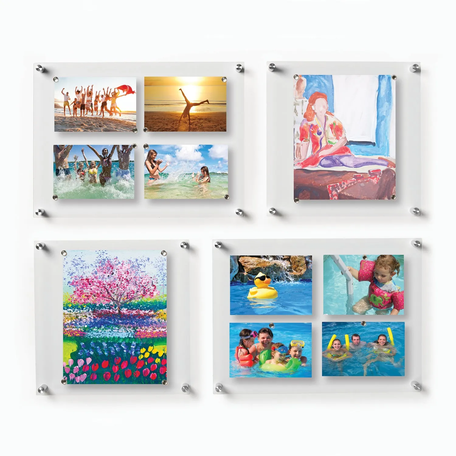 Set of 4 Mixed Single Panel Wall Frames Pinwheel (3002)