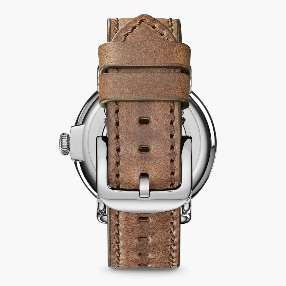 Shinola, The Runwell 41mm Matte Blue Velvet Dial Brown Leather