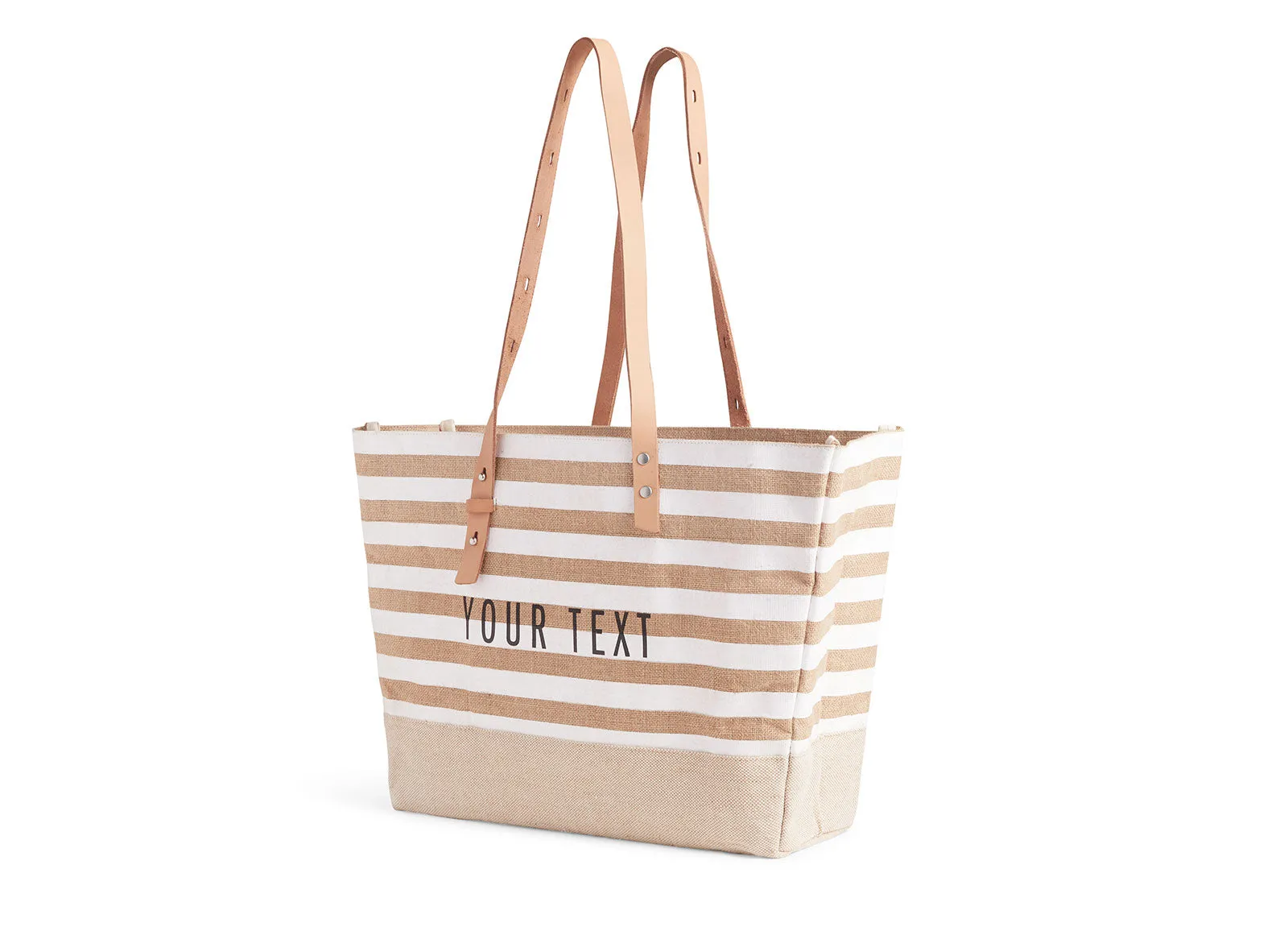 Shoulder Market Bag in White Stripes - Wholesale