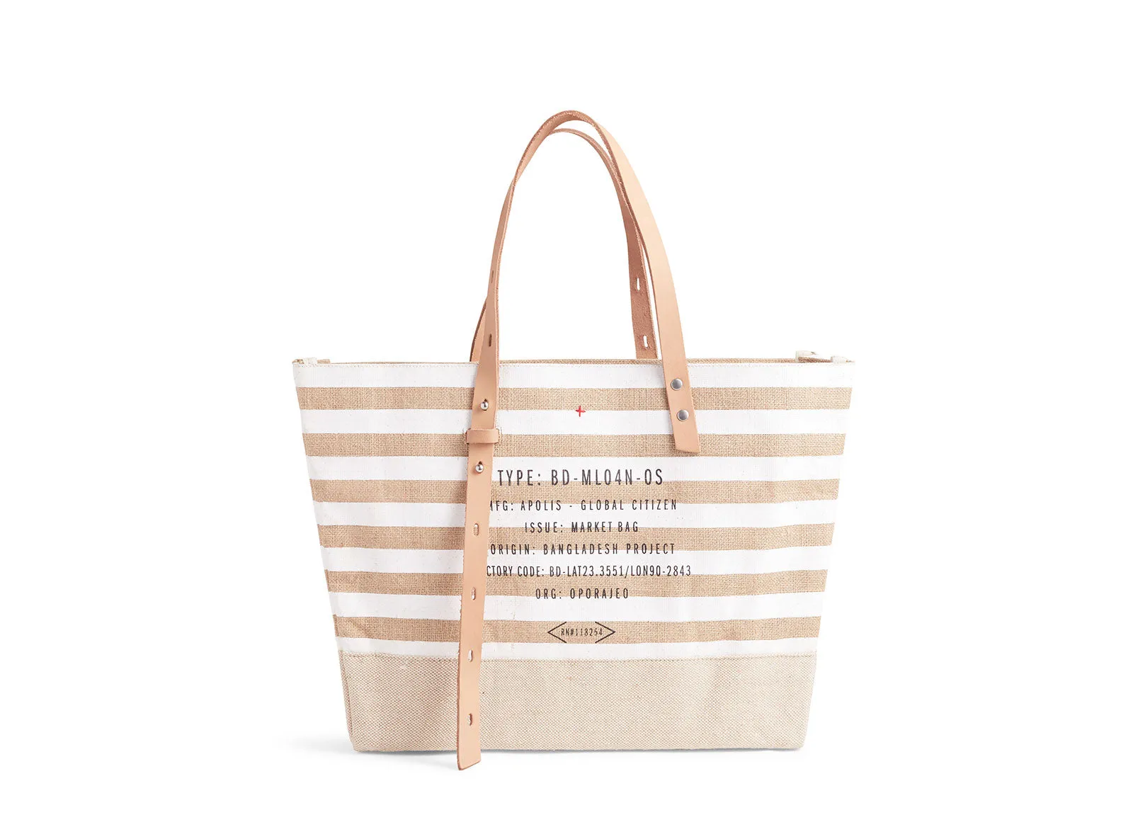Shoulder Market Bag in White Stripes - Wholesale