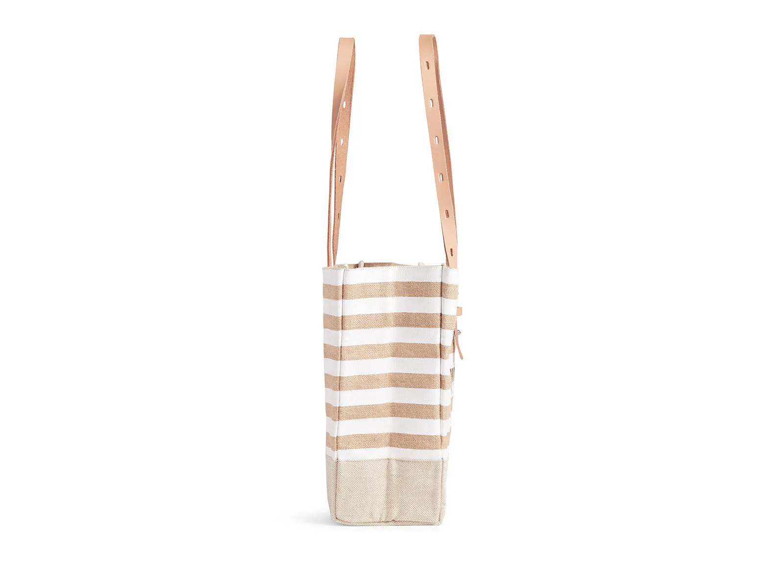 Shoulder Market Bag in White Stripes - Wholesale