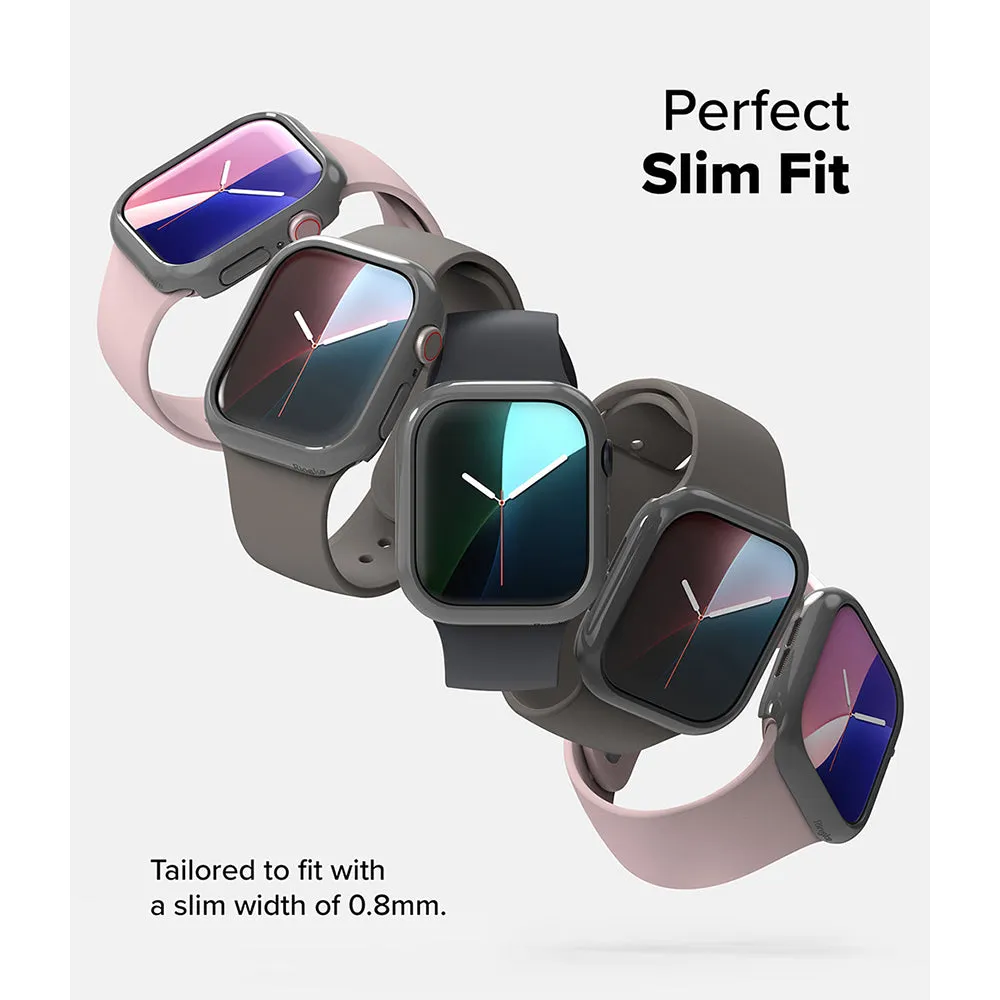 Slim Case For Apple Watch 10 42mm | Bezel [Frame Only] Hard Polycarbonate Thin Cover- Clear   Light Gray
