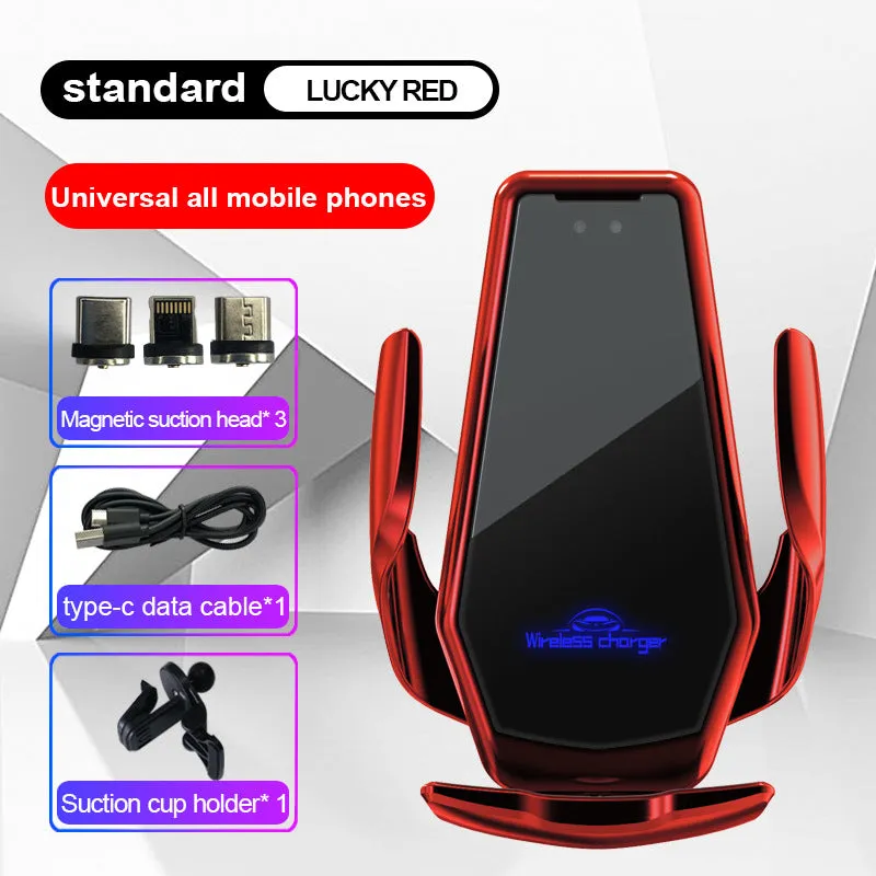 Smart Wireless 15W Fast Car  Charger for iPhone Samsung Mobile Phone
