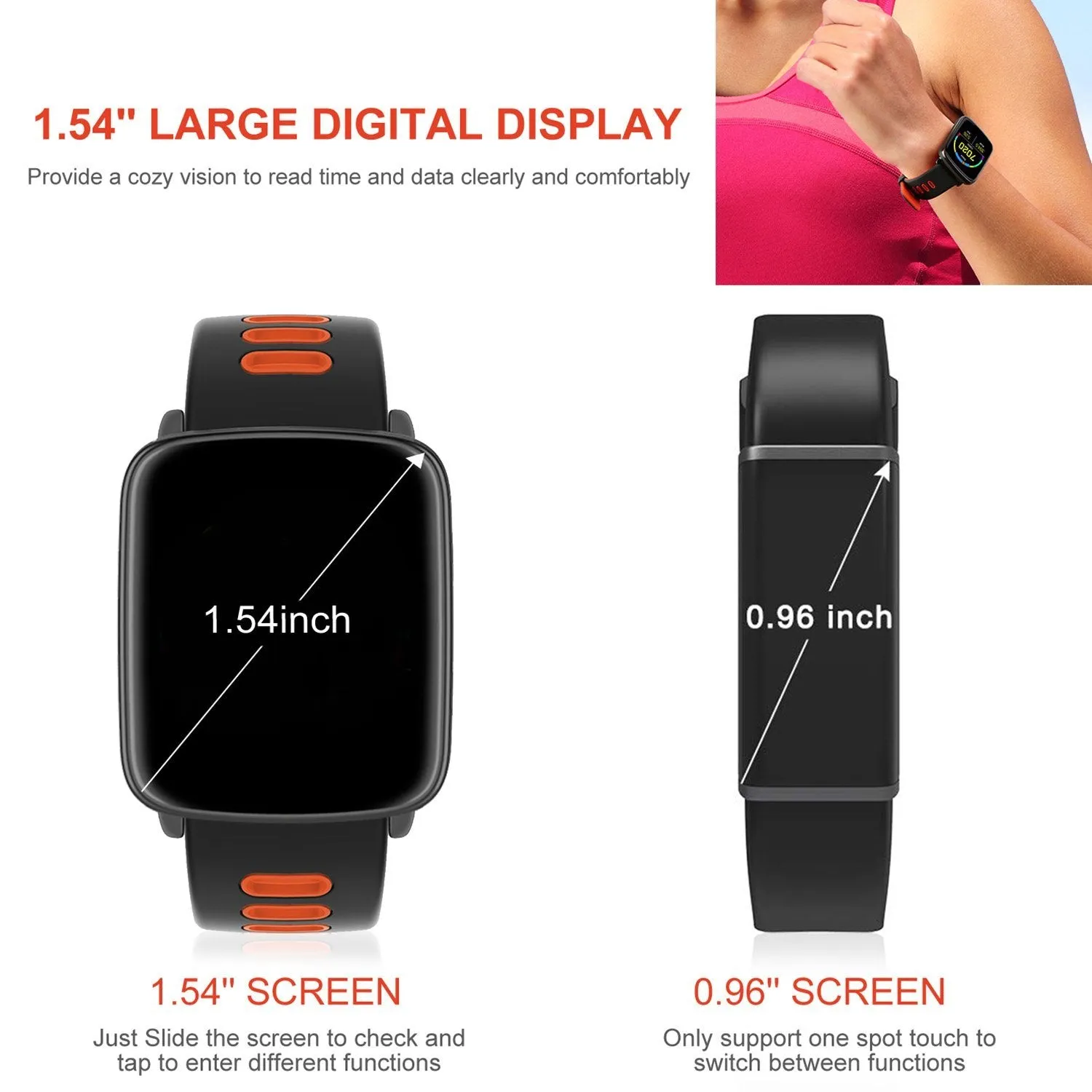 Smartwatch Fitness Tracker with Heart Rate Monitor