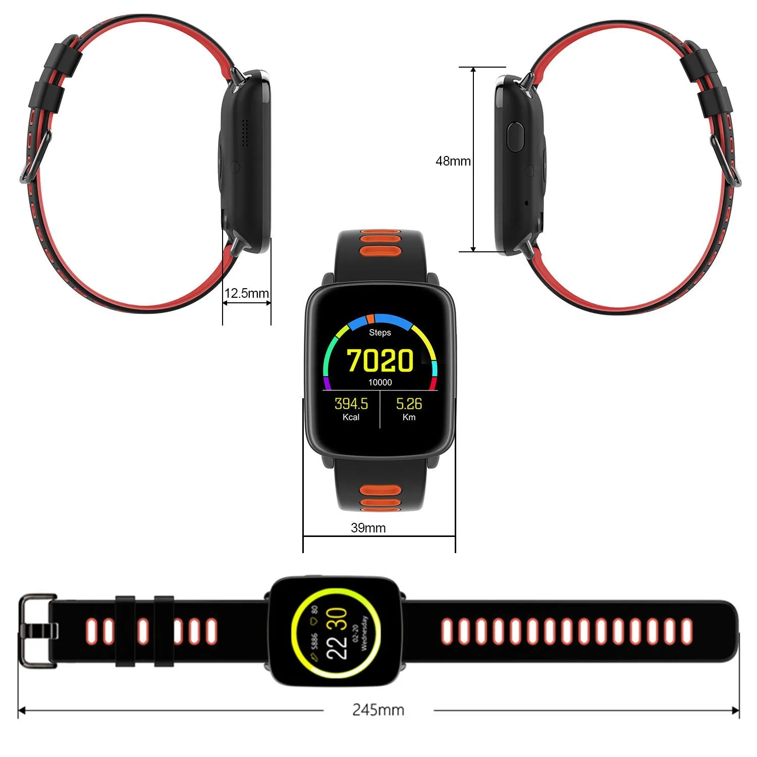 Smartwatch Fitness Tracker with Heart Rate Monitor