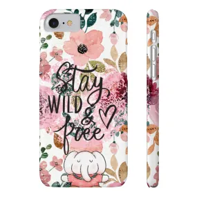 Stay Wild and Free Floral iPhone Case with Zen Elephant - Stylish and Inspirational Protective Cover