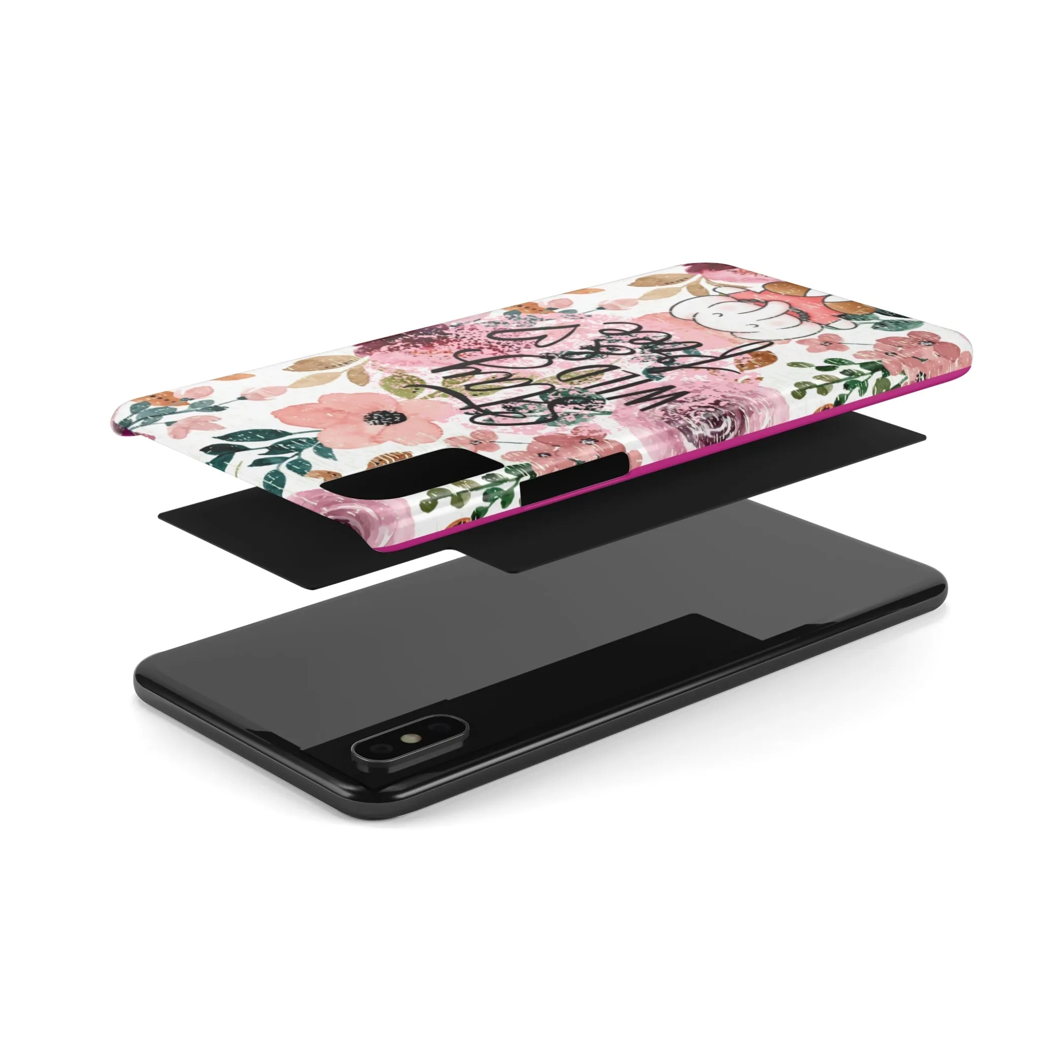 Stay Wild and Free Floral iPhone Case with Zen Elephant - Stylish and Inspirational Protective Cover