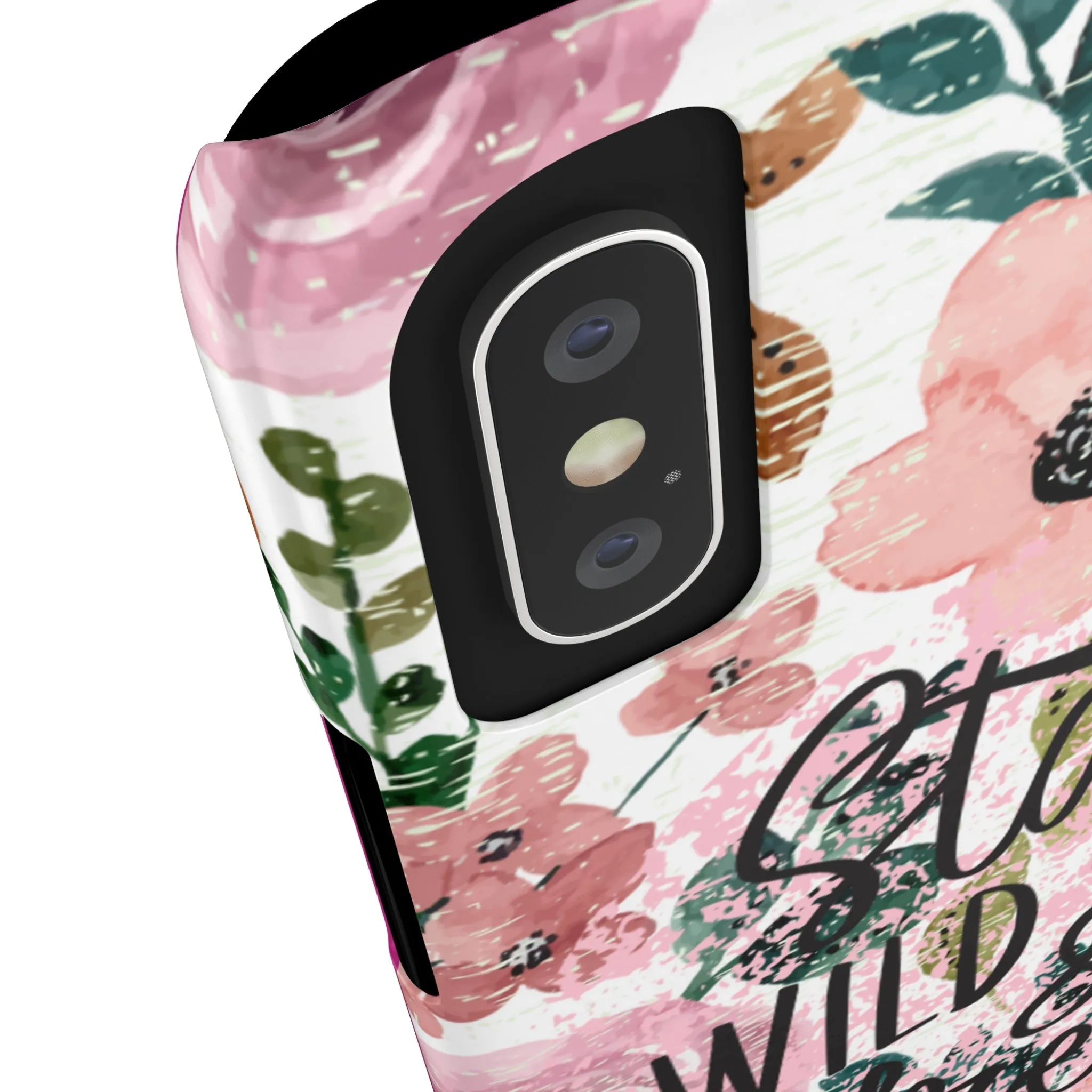 Stay Wild and Free Floral iPhone Case with Zen Elephant - Stylish and Inspirational Protective Cover