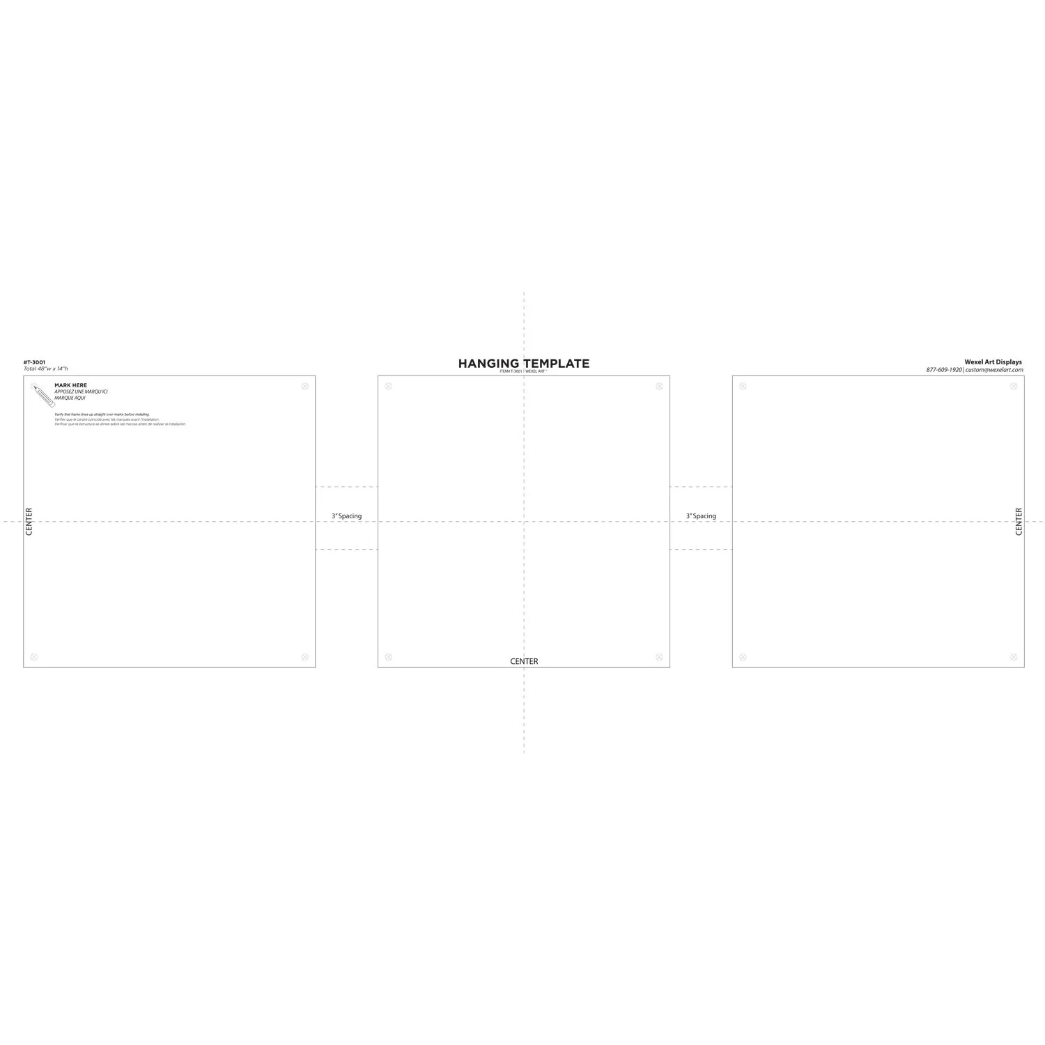 Trio: 3 Square 14" x 14" Single Panel   Magnets Frames for 12" x 12" Art (3001, 3001G)