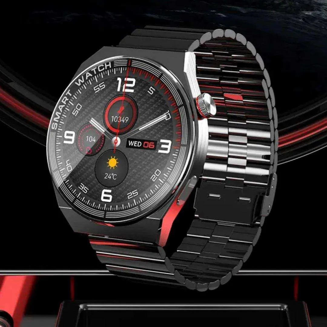 TUTT LX3 Classic Smart Watch For Men | Titanium Alloy | NFC Function Heart Rate Blood Oxygen | IP68 Waterproof Activity Tracking and Sport Modes | Rubber & Leather (2)