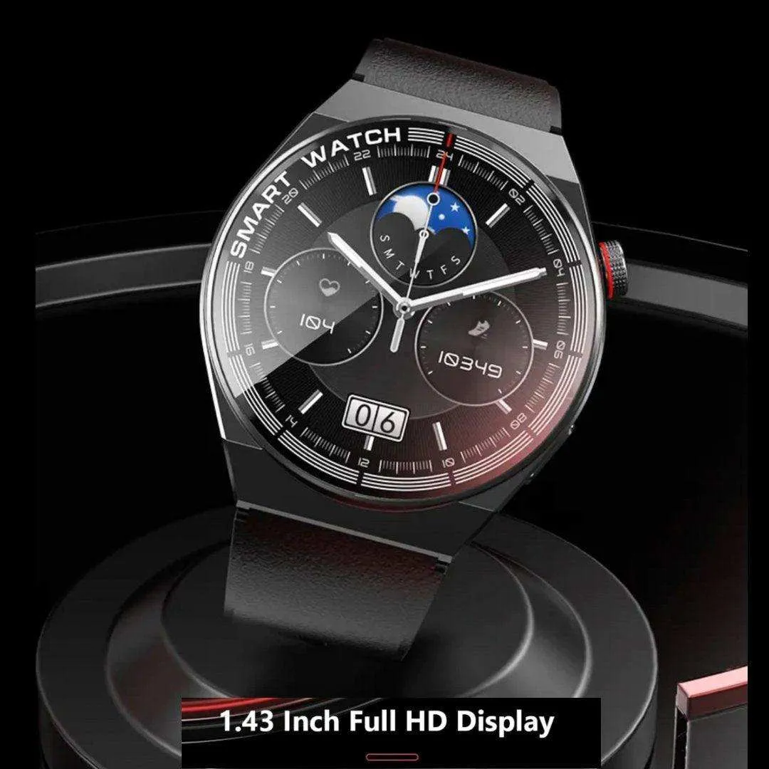 TUTT LX3 Classic Smart Watch For Men | Titanium Alloy | NFC Function Heart Rate Blood Oxygen | IP68 Waterproof Activity Tracking and Sport Modes | Rubber & Leather (2)