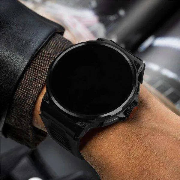 TUTT V69 | Metal Case| Men Military Smart Watch HD 1.85'' Large Round Screen 710mah Battery Pedometer Sleep Monitoring Sport Activity Outdoor Rugged SmartWatch Three (3) Straps