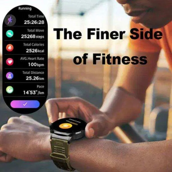 TUTT V69 | Metal Case| Men Military Smart Watch HD 1.85'' Large Round Screen 710mah Battery Pedometer Sleep Monitoring Sport Activity Outdoor Rugged SmartWatch Three (3) Straps