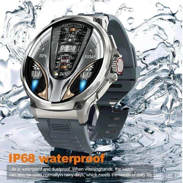 TUTT V69 | Metal Case| Men Military Smart Watch HD 1.85'' Large Round Screen 710mah Battery Pedometer Sleep Monitoring Sport Activity Outdoor Rugged SmartWatch Three (3) Straps
