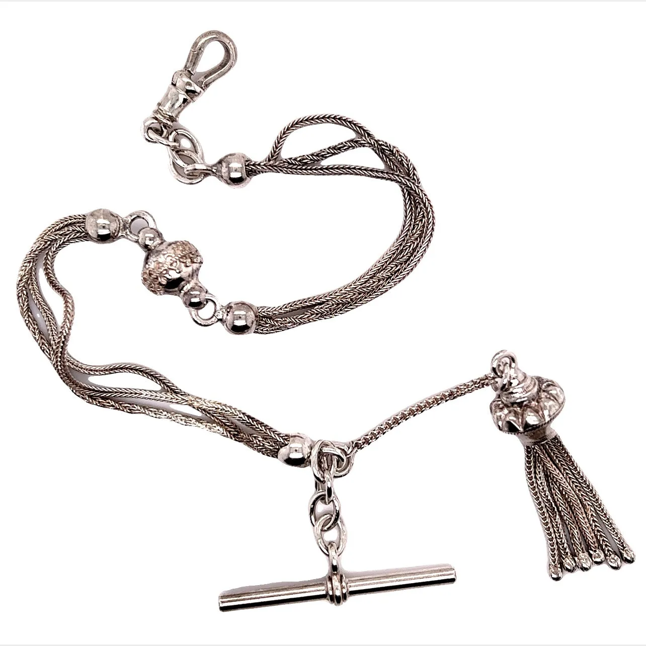 Vintage Silver Albertine Fob Chain