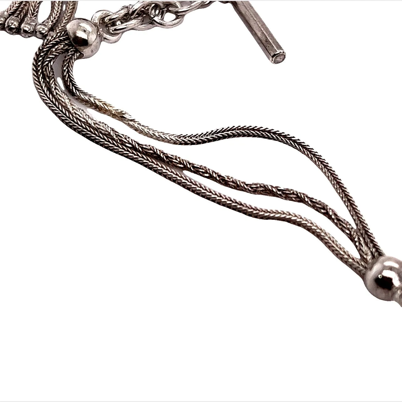 Vintage Silver Albertine Fob Chain