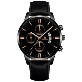 W10 Black Band & Face Rose Gold Techno Time Collection Quartz Watch