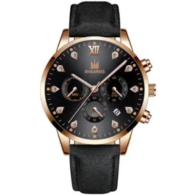 W136 Black Band Rose Gold Techno Time Collection Quartz Watch