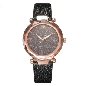 W141 Black Band Glitter Collection Quartz Watch
