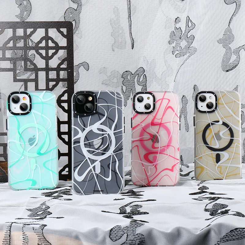 YOUNGKIT Ink MagSafe Slim Thin Matte Anti-Scratch Back Shockproof Cover Case
