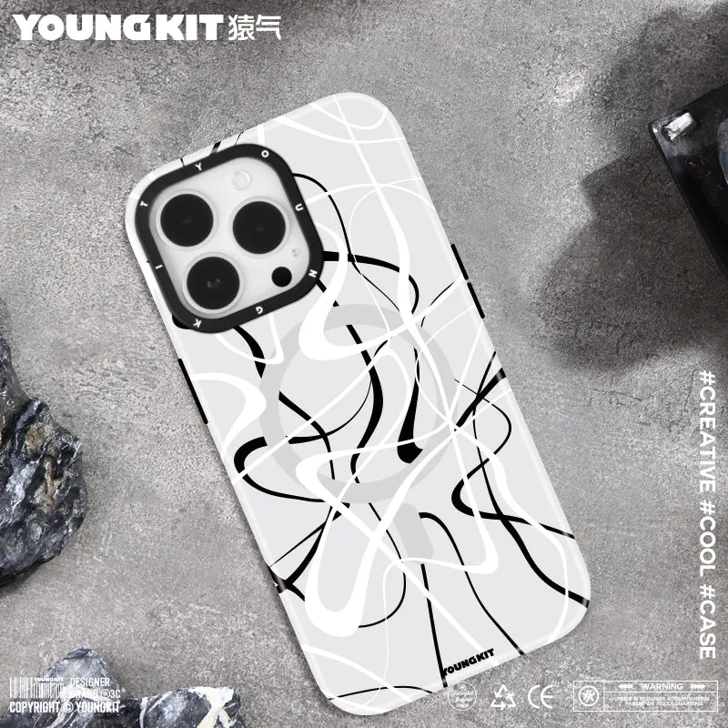 YOUNGKIT Ink MagSafe Slim Thin Matte Anti-Scratch Back Shockproof Cover Case