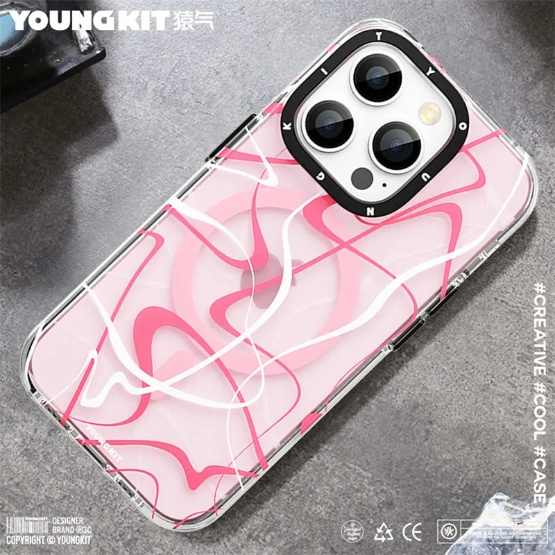 YOUNGKIT Ink MagSafe Slim Thin Matte Anti-Scratch Back Shockproof Cover Case